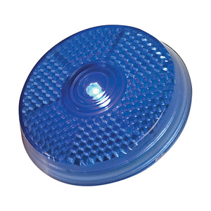 Round Blinking Light With Back Clip - Blue