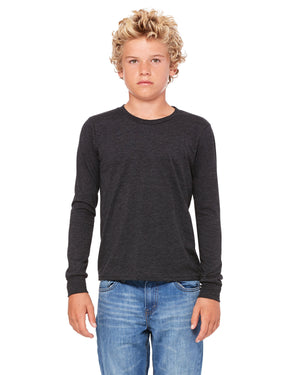 Youth Heather CVC Long-Sleeve T-Shirt - Dark Gry Heather