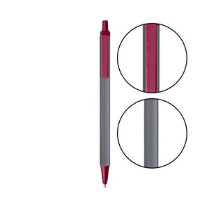 Silver BIC® Clic Stic® Pen - Silver With Burgundy