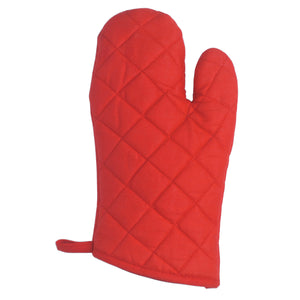 Quilted Cotton Canvas Oven Mitt - Red