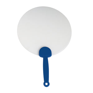 Plastic Hand Fan - Clear With Royal
