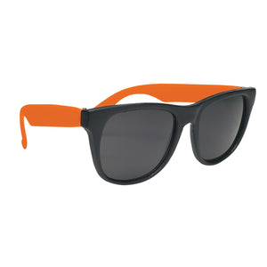 Rubberized Sunglasses - Black With Orange