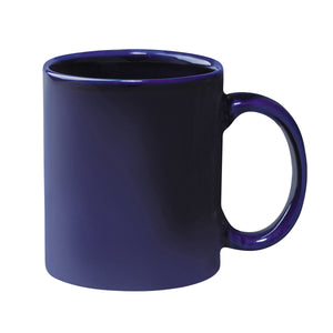 11 Oz. Colored Stoneware Mug - Solid/Two-Tone - Cobalt Blue