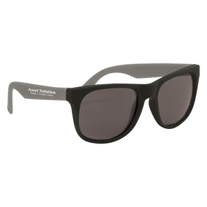 Rubberized Sunglasses - Black With Gray