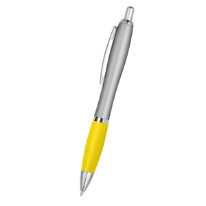 Satin Pen - Silver With Yellow