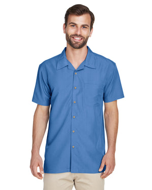 Harriton Men's Barbados Textured Camp Shirt