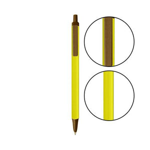 Yellow BIC® Clic Stic® Pen - Yellow With Metallic Brown