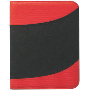 Non-Woven 8 ½" x 11" Bubble Padfolio - Red With Black