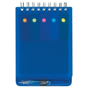 Spiral Jotter With Sticky Notes, Flags & Pen - Frost Blue