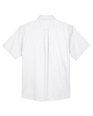 Harriton Men's Easy Blend™ Short-Sleeve Twill Shirt with Stain-Release