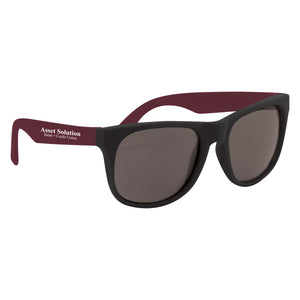 Rubberized Sunglasses - Black With  Maroon