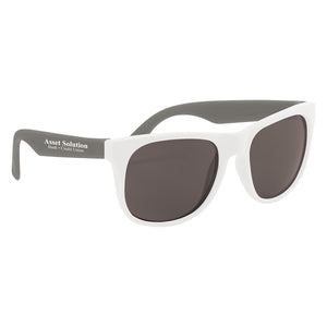 Rubberized Sunglasses - White With Gray