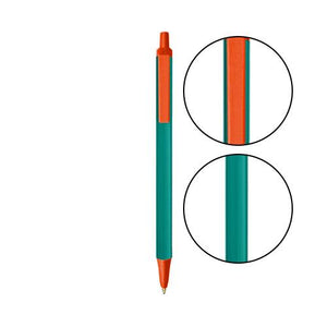 Teal BIC® Clic Stic® Pen - Teal With Orange