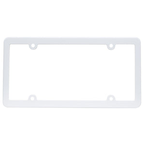 Slim Line License Plate Frame in Polybag - White