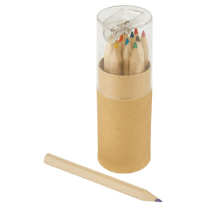 12-Piece Colored Pencils Tube With Sharpener