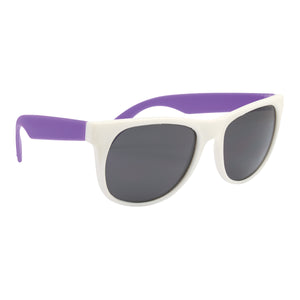 Rubberized Sunglasses - White With Purple