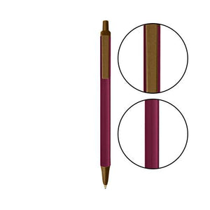 Burgundy BIC® Clic Stic® Pen - Burgundy With Metallic Brown