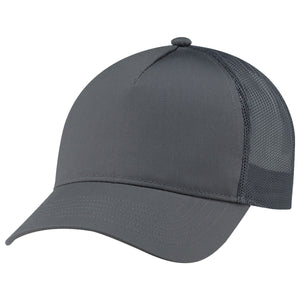 Constructed Full-Fit-Five Mesh Back Cap with Ponytail opening - Charcoal