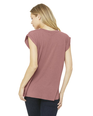 Bella + Canvas Ladies' Flowy Muscle T-Shirt with Rolled Cuff