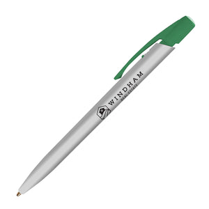 BIC® Media Clic™ Pen - Silver With Forest Green