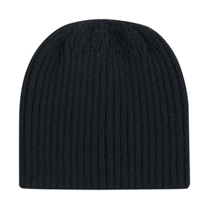 Acrylic Beanie with elasticized Ponytail opening - Black