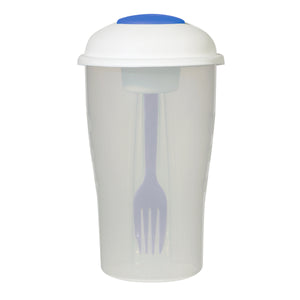 3-Piece Salad Shaker Set - Frost White With Blue