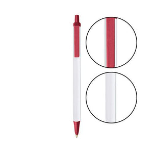 White BIC® Clic Stic® Pen - White With Metallic Red