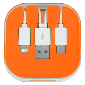 3-In-1 Charge Cable With Phone Stand - Orange