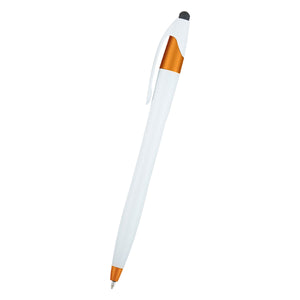 Dart Stylus Pen - Metallic White With Orange