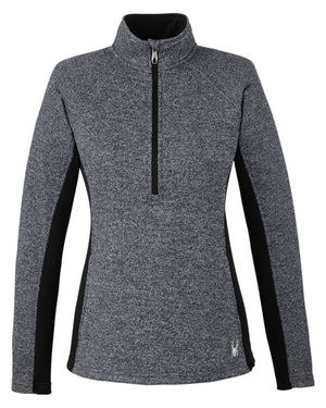 Ladies' Constant Half-Zip Sweater - Black Hthr/Blk