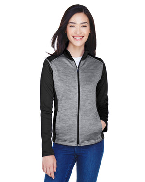 Devon & Jones Ladies' Newbury Colorblock Mélange Fleece Full-Zip