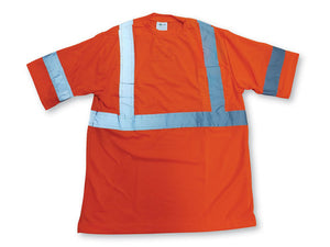 100% Soft Polyester Traffic Safety T-Shirt - Safety Orange