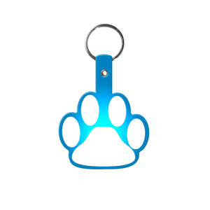 Paw Flexible Key Tag - Translucent Blue