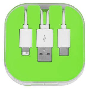 3-In-1 Charge Cable With Phone Stand - Lime