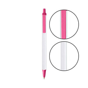 White BIC® Clic Stic® Pen - White With Pink