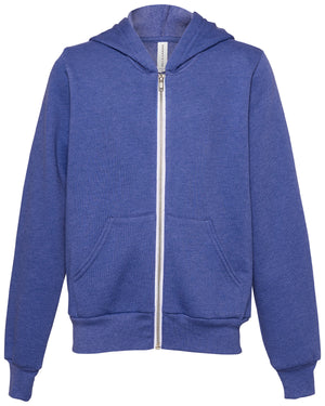 Bella + Canvas Youth Sponge Fleece Full-Zip Hooded Sweatshirt