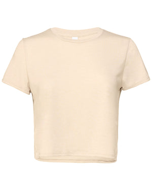 Ladies' Flowy Cropped T-Shirt - Heather Dust