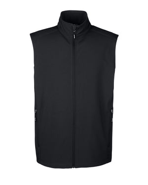 Core365 Men's Cruise Two-Layer Fleece Bonded Soft Shell Vest - Black