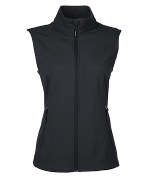 Core365 Ladies' Cruise Two-Layer Fleece Bonded Soft Shell Vest - Black