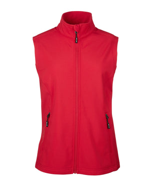 Core365 Ladies' Cruise Two-Layer Fleece Bonded Soft Shell Vest - Classic Red