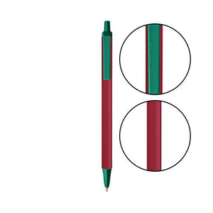 Metallic Red BIC® Clic Stic® Pen - Metallic Red With Forest Green