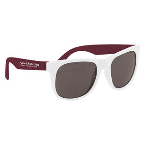 Rubberized Sunglasses - White With Maroon