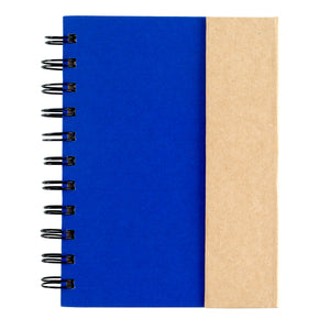 Small Spiral Notebook With Sticky Notes And Flags - Natural Blue