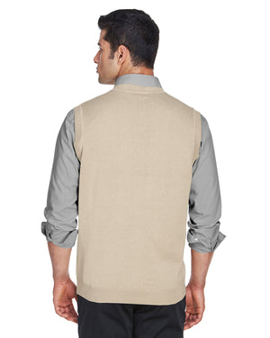 Devon & Jones Adult V-Neck Vest - Back