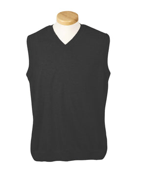 Devon & Jones Adult V-Neck Vest - Black