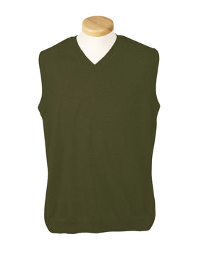 Devon & Jones Adult V-Neck Vest - Forest