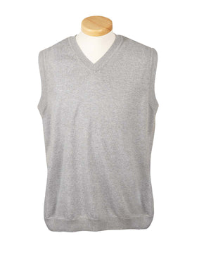 Devon & Jones Adult V-Neck Vest - Grey Heather