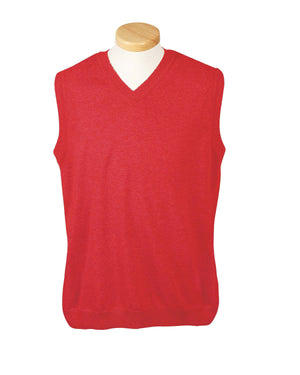 Devon & Jones Adult V-Neck Vest - Red