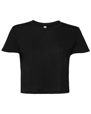 Ladies' Flowy Cropped T-Shirt - Black