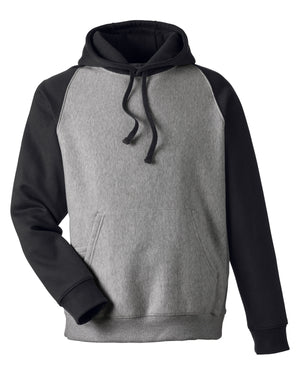 Unisex Zone HydroSport™ Heavyweight Colorblock Hooded Sweatshirt - Dk Gry Hthr/Blk